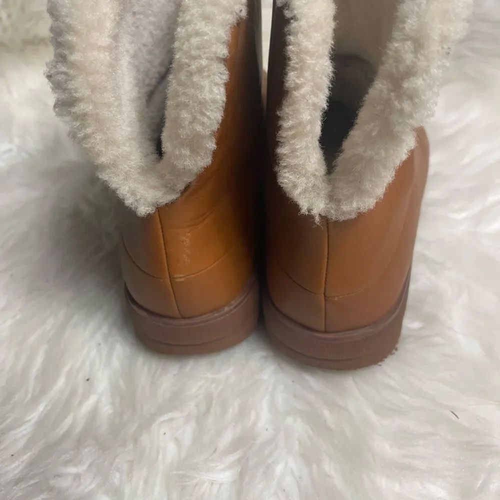 Fitflop Chestnut leather Shearling Ankle Boots SZ10 rubber soles. - Picture 5 of 13